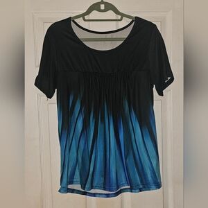 Elegant Black and Blue Women's Blouse